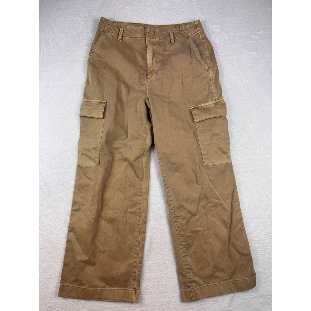 Gap Loose Khaki Cargo Pants Womens 6P Brown Regenerative Cotton Wide Leg Utility